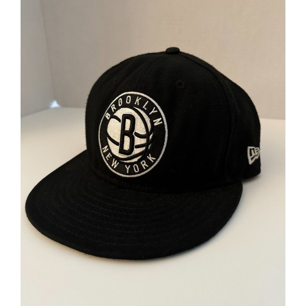 Brooklyn Nets New Era 59FIFTY Snapback Hat Fitted Sz 7 5/8 Black Cap NBA